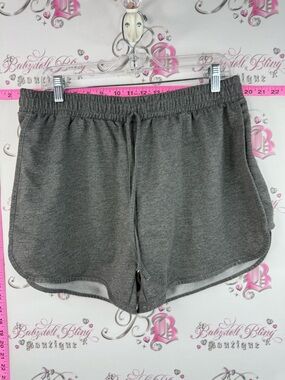Shorts grey casual basic tie up Women's Gray Elastic Waist Lounge Shorts